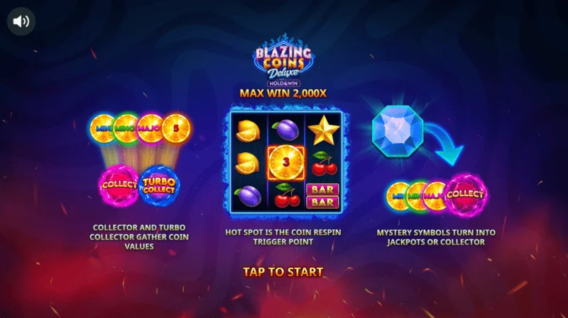 Blazing Coins Deluxe hlavní menu